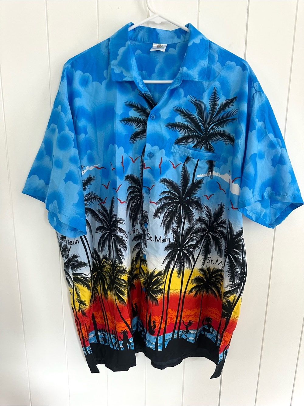 Rima Men’s Tropical St. Martin Shirt XL Casual Button Down Short Sleeve Shirt